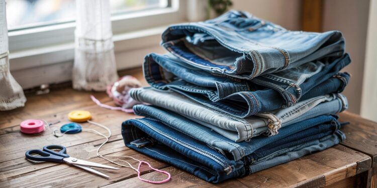 Discover inspiring ways to upcycle your old denim—transform folded jeans and sewing supplies into fresh, creative projects that breathe new life into your wardrobe.