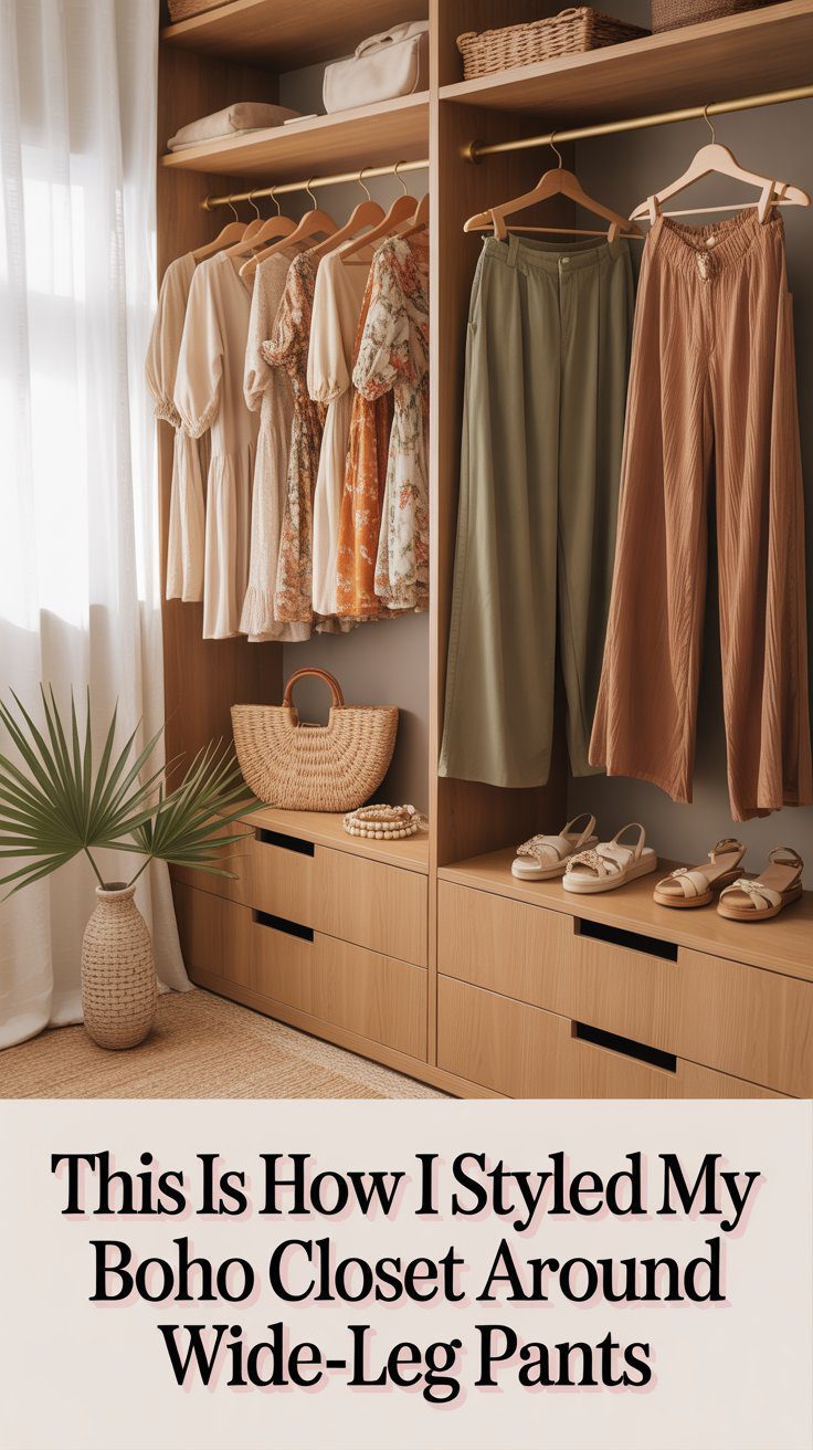 High-waisted wide-leg pants in earthy olive and clay linen, styled with a tucked crochet tank and platform sandals.