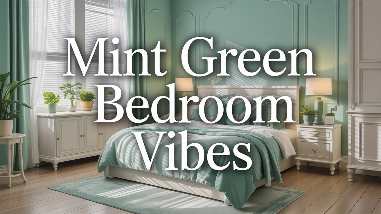 Design a Pinterest-inspired oasis: mint green walls, crisp white bedding, chic nightstands, lush plants, and sunlit serenity.