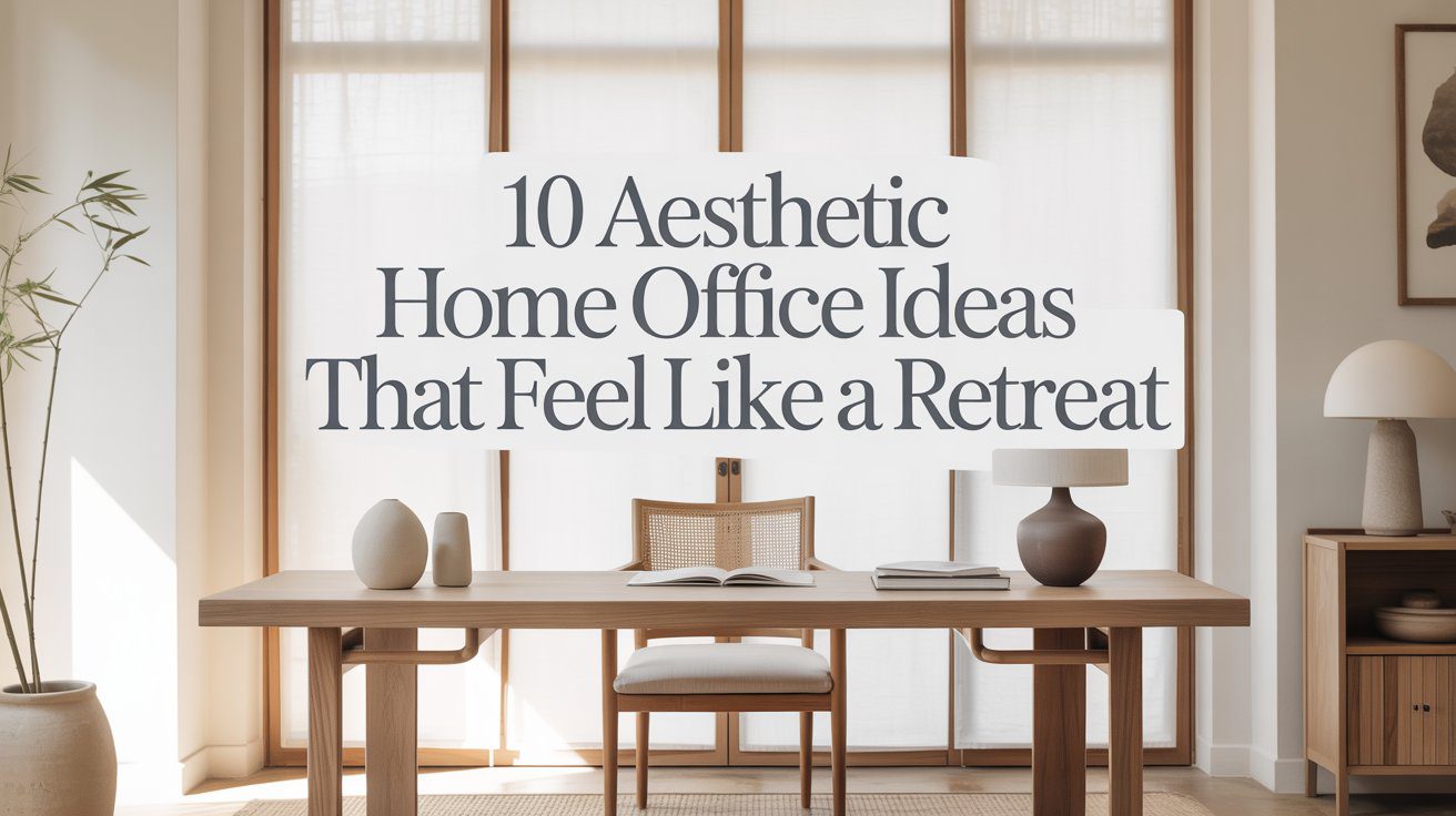 Discover 10 serene home office designs featuring airy layouts, cozy seating, wooden desks, and calming natural light.